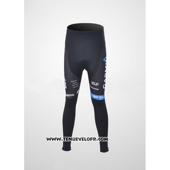 2011 Maillot Ciclismo Garmin Cervelo Bleu et Blanc Manches Longues et Cuissard